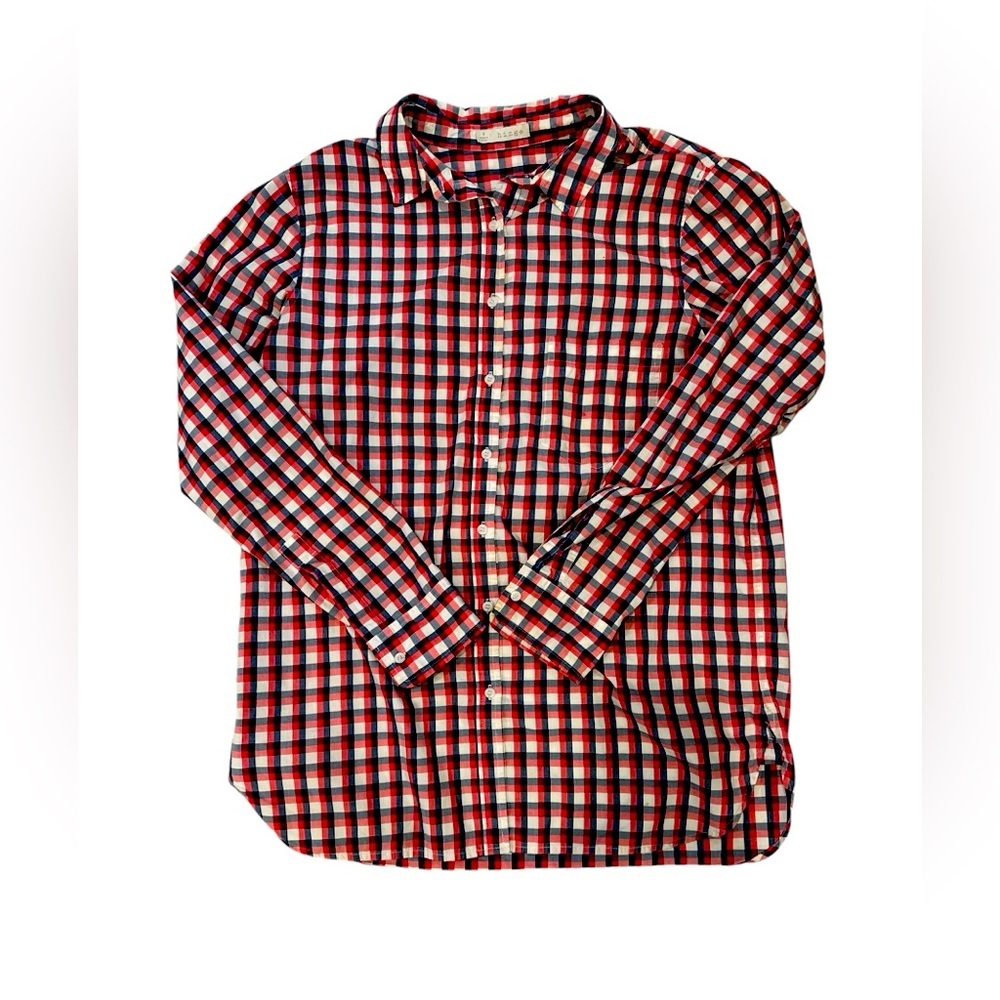 Hinge Plaid Cotton Button Down Women’s size S
